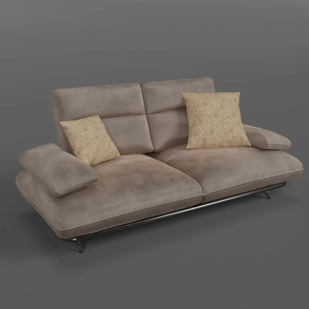 Brown Two-Seater Sofa