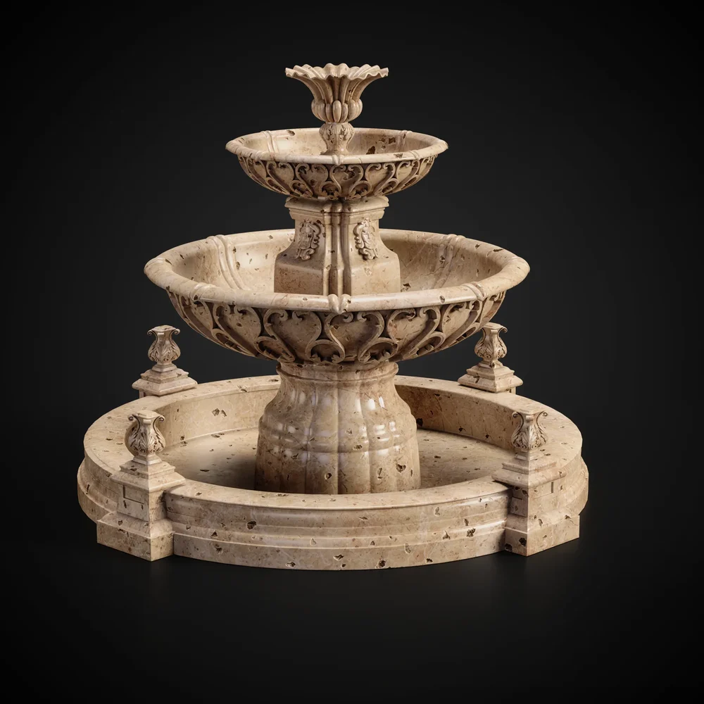 Ornamental Fountain + Pbr Texture