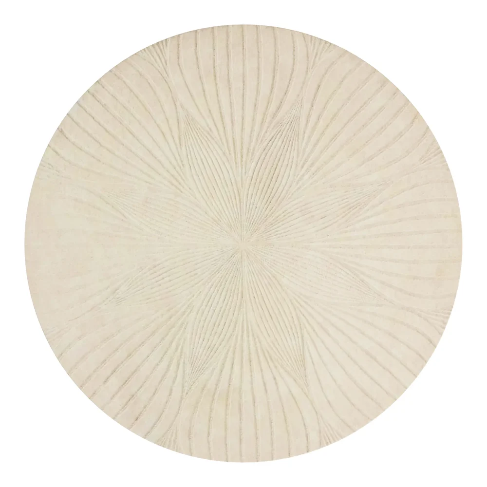 Folia Wool Area Rug In Light Beige