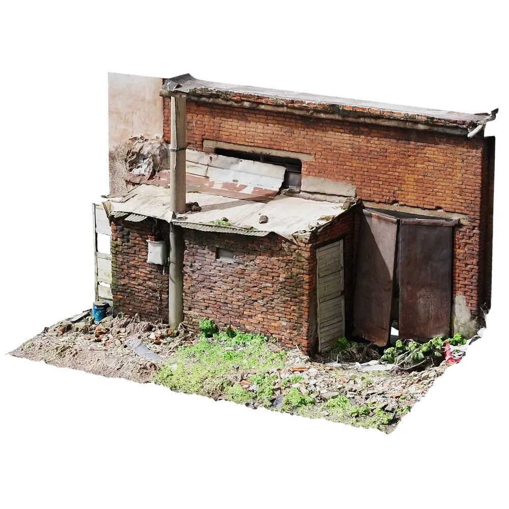 Scan Door Brick Wall Building