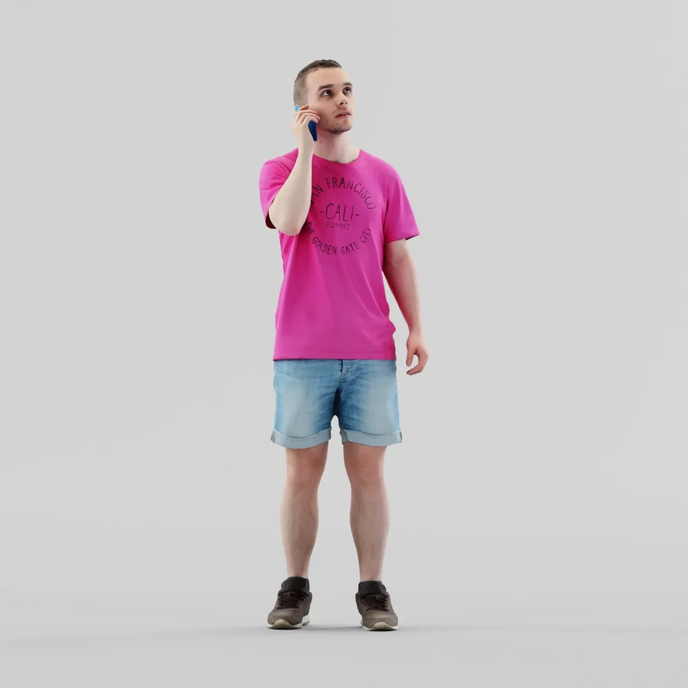 Young Guy Is Talking On The Phone