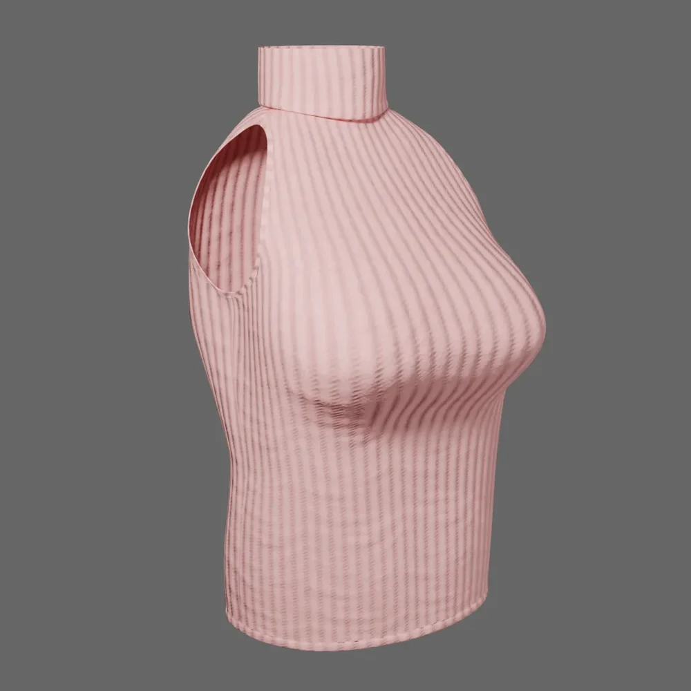 Sleeveless Turtleneck Top (Pink)