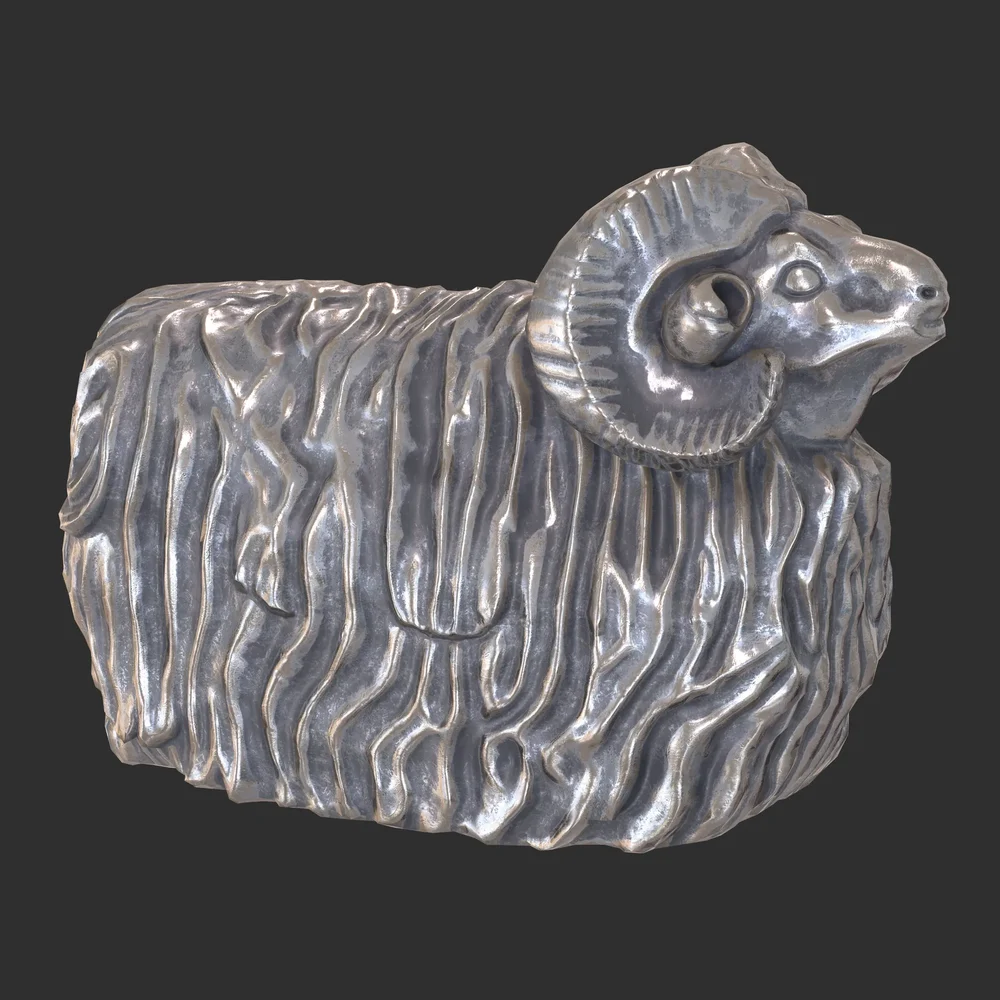 Garden Ram Steel Statue