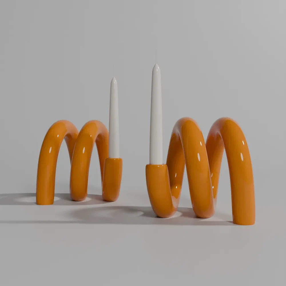 Swirl Candle Holder Set
