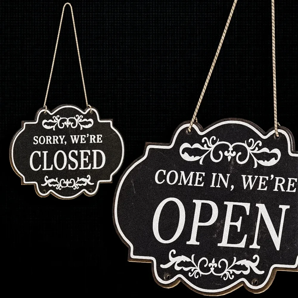 Vintage Hanging Sign - Open / Closed