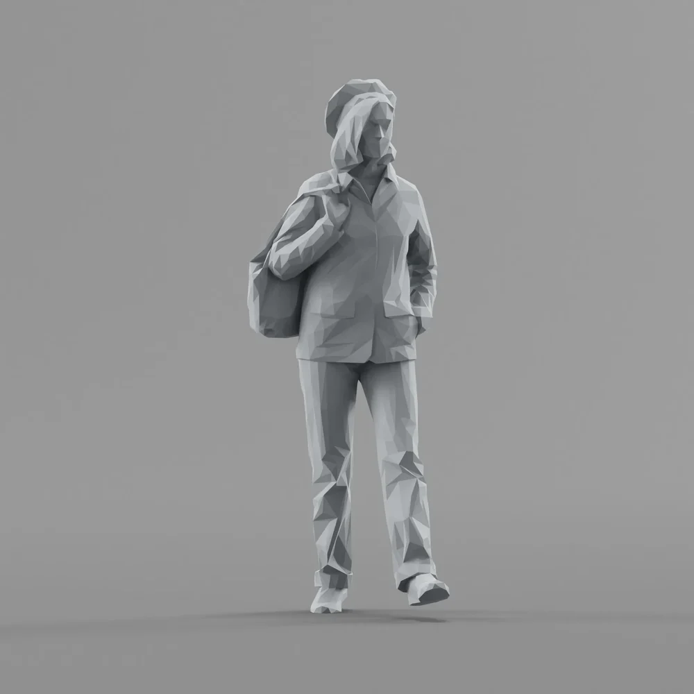 Lowpoly Female Walking