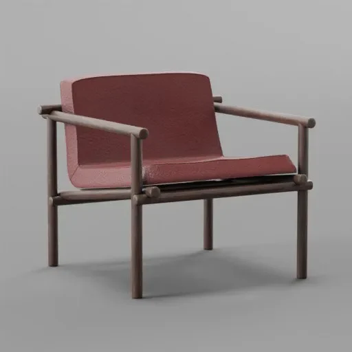 Red Leather Small Chair