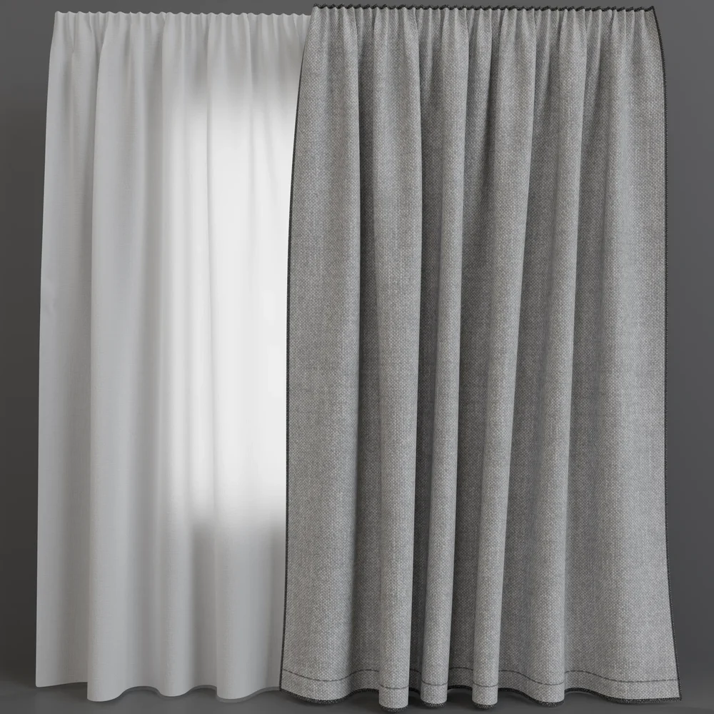 Gray Linen Curtain