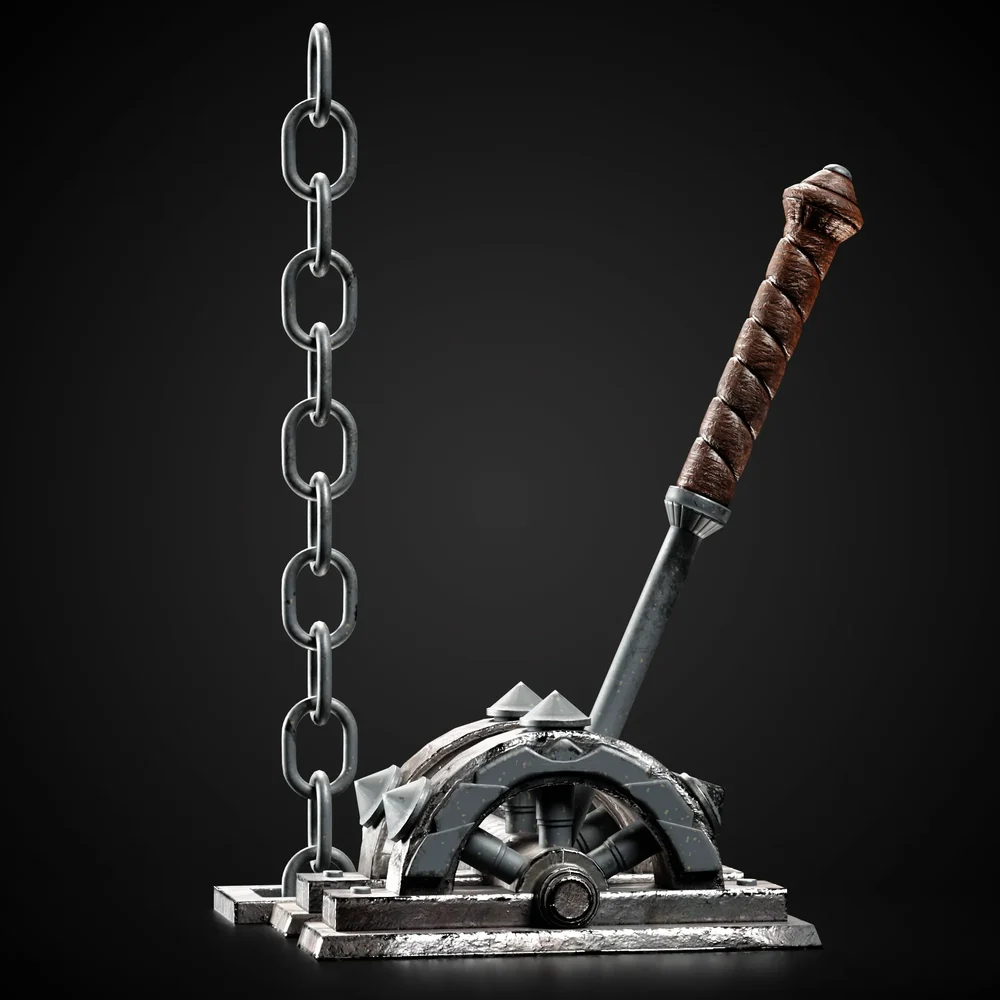 Mechanical Lever Game-Ready + 4k Textures | Blenderkit Series