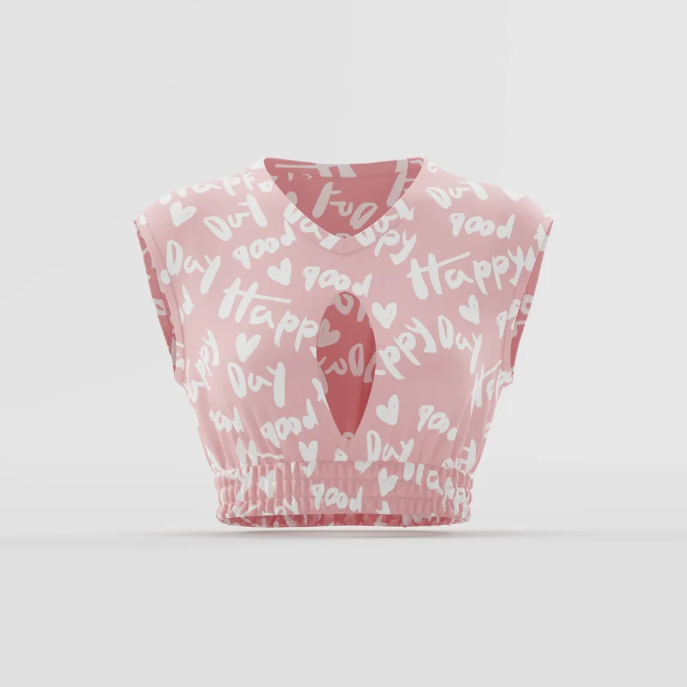 Pink "Happy Day" Heart Print