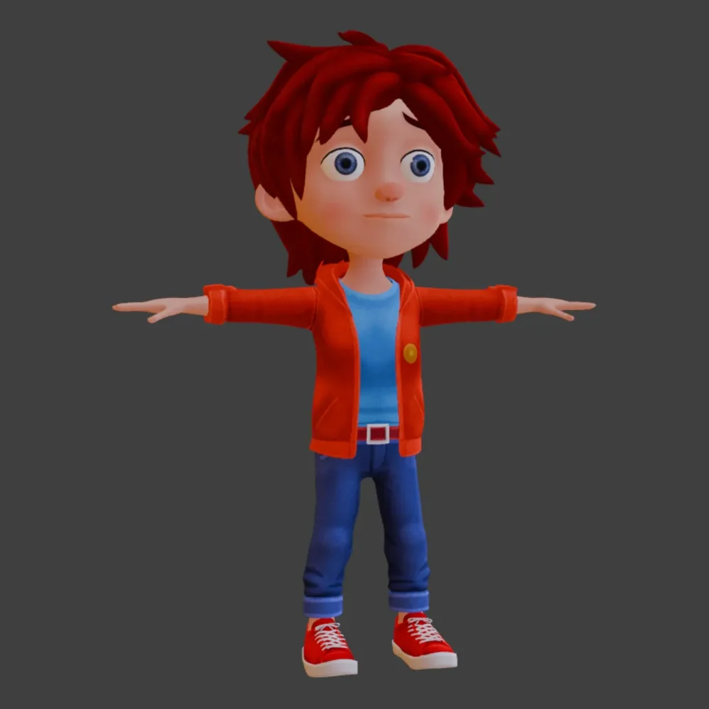 Stylized Cartoon Boy Character