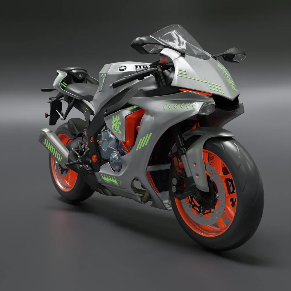 Yamaha R1 Cyberpunk Style - Neon Lights