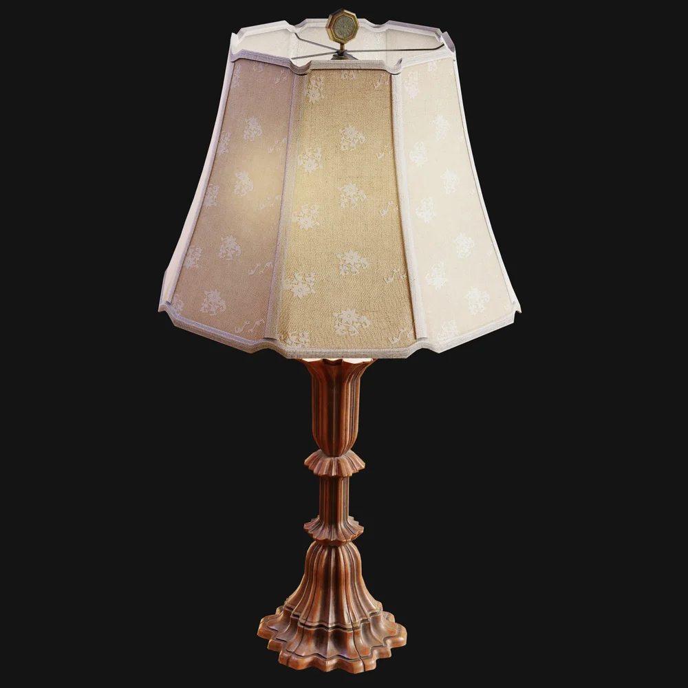 1920s Scalloped Floral Table Lamp