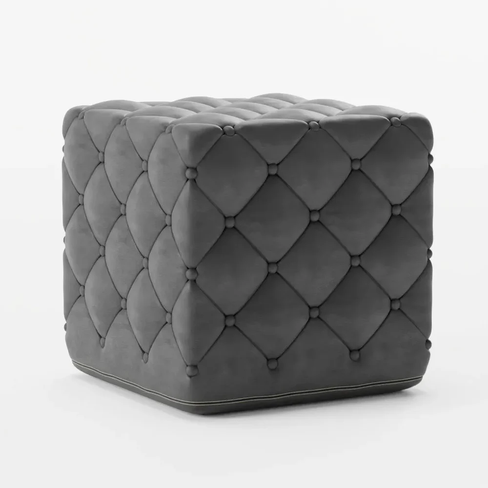 Chesterfield Leather Pouffe