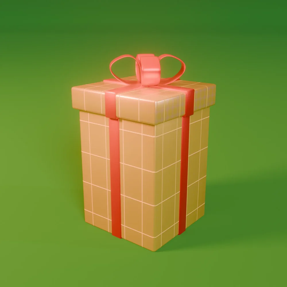 Christmas Box Gold Red