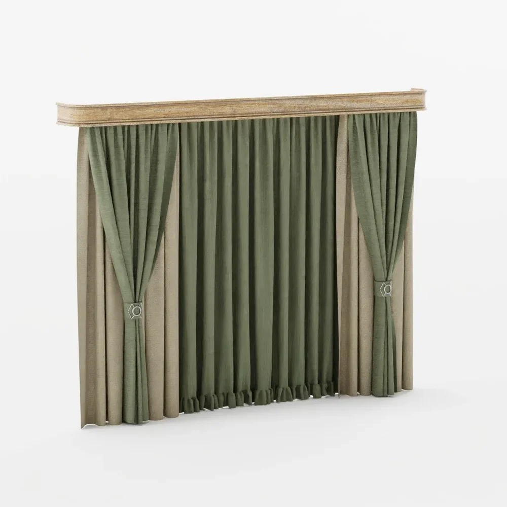 Fabric Canvas Creased Vintage Curtain