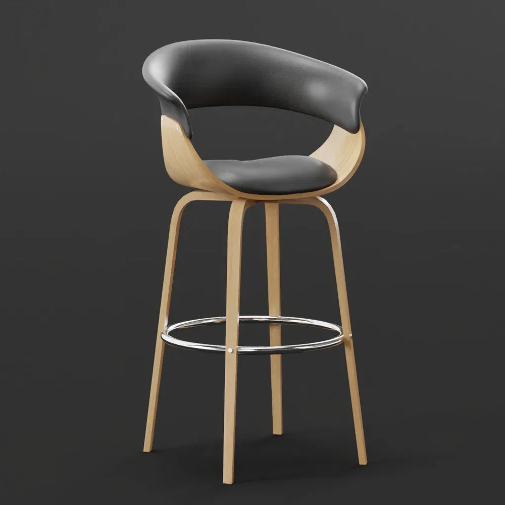Mid-Century Modern Swivel Bar Stool