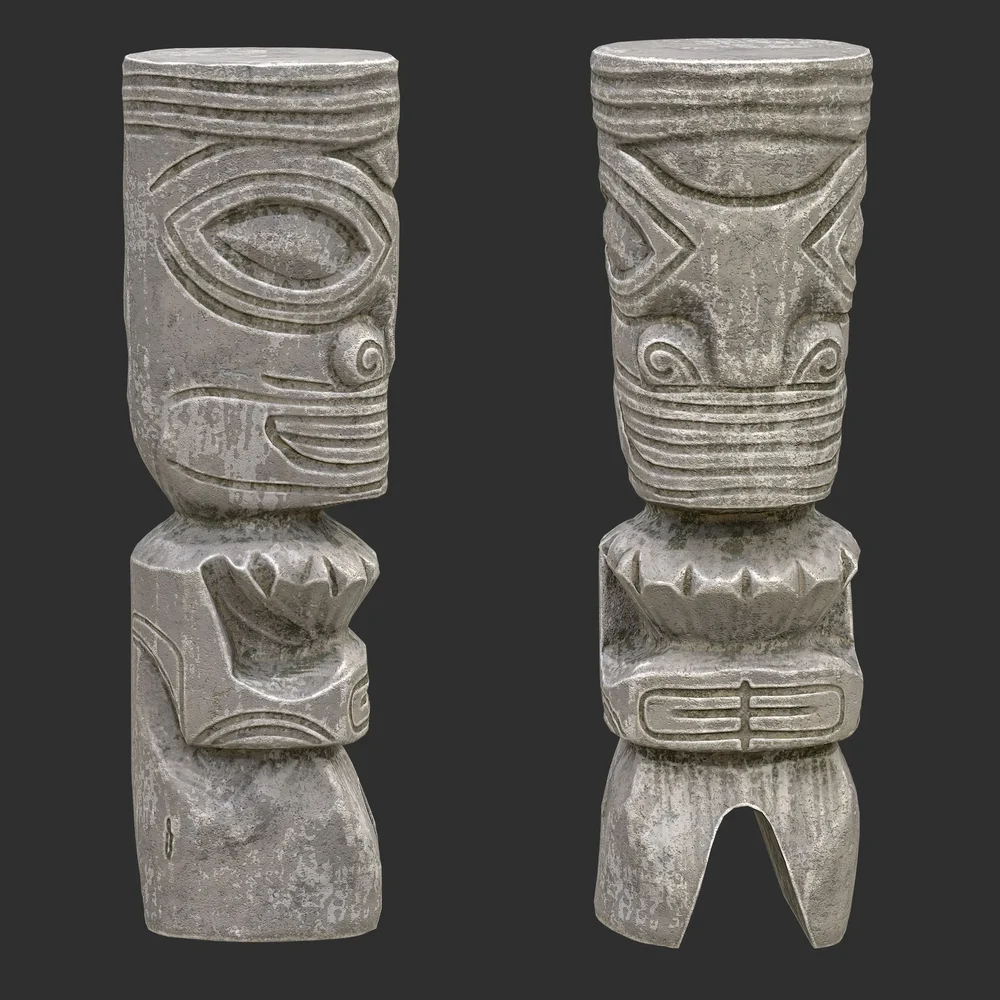 Tiki God Totem Relic Statue Stone