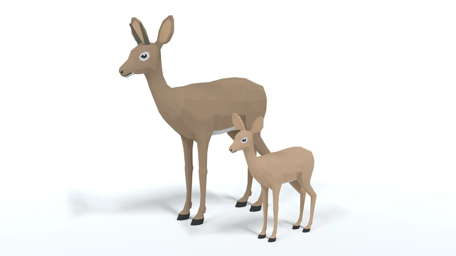 Low Poly Cartoon Beira Antelope
