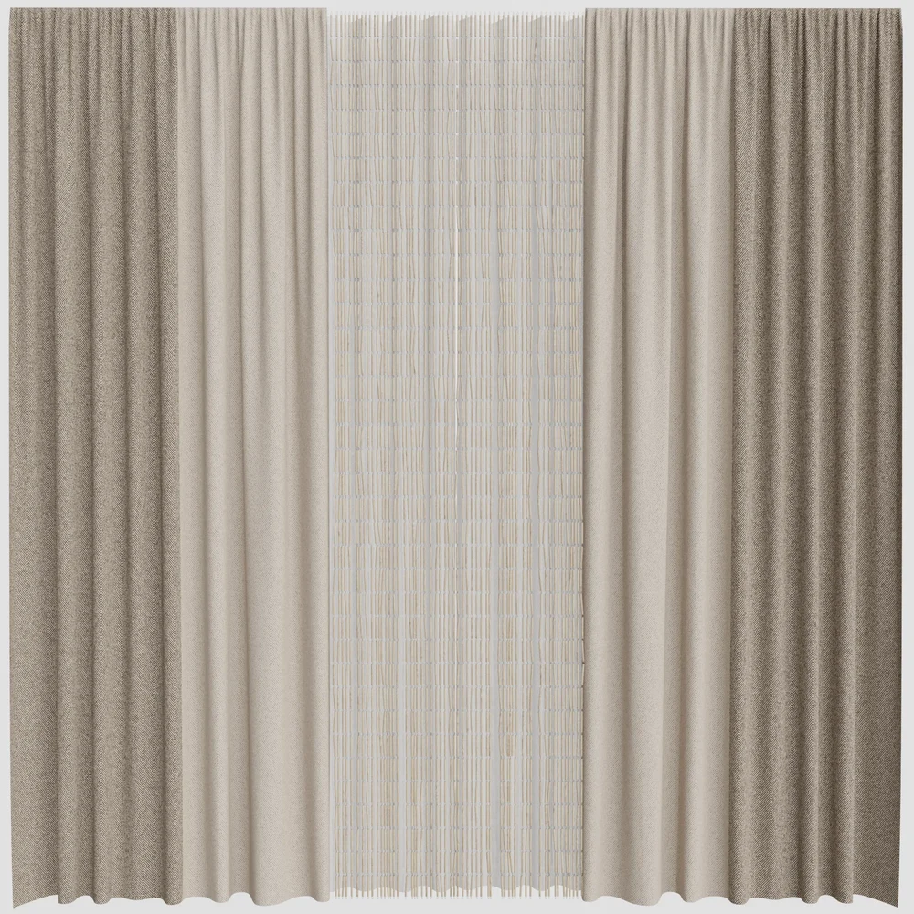 Gd Silk And Wooden String Curtain
