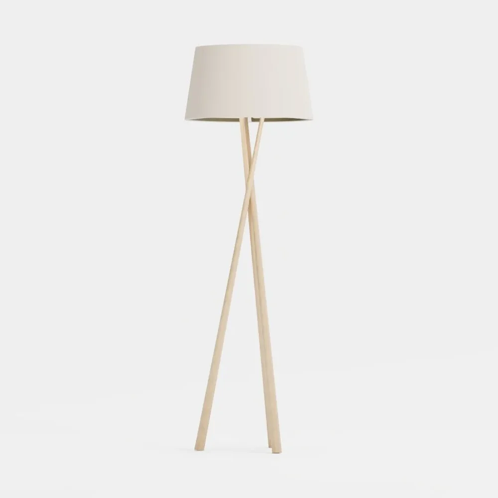 Wooden Tripod Floor Lamp