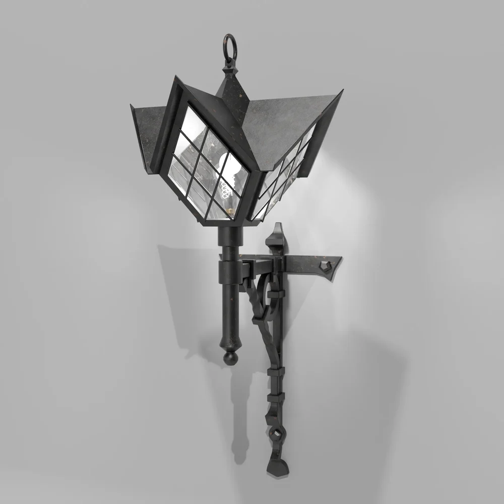 Wrought Iron Outdoor Wall Lamp