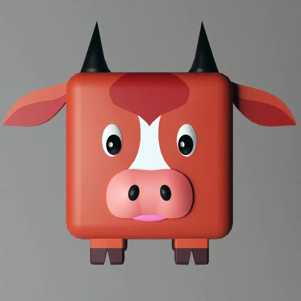 Cow Brown Cube