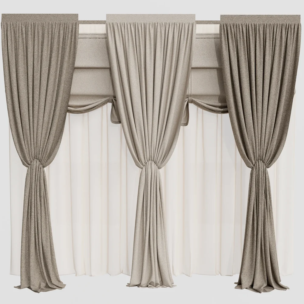 Gd Silk And Satin Curtain