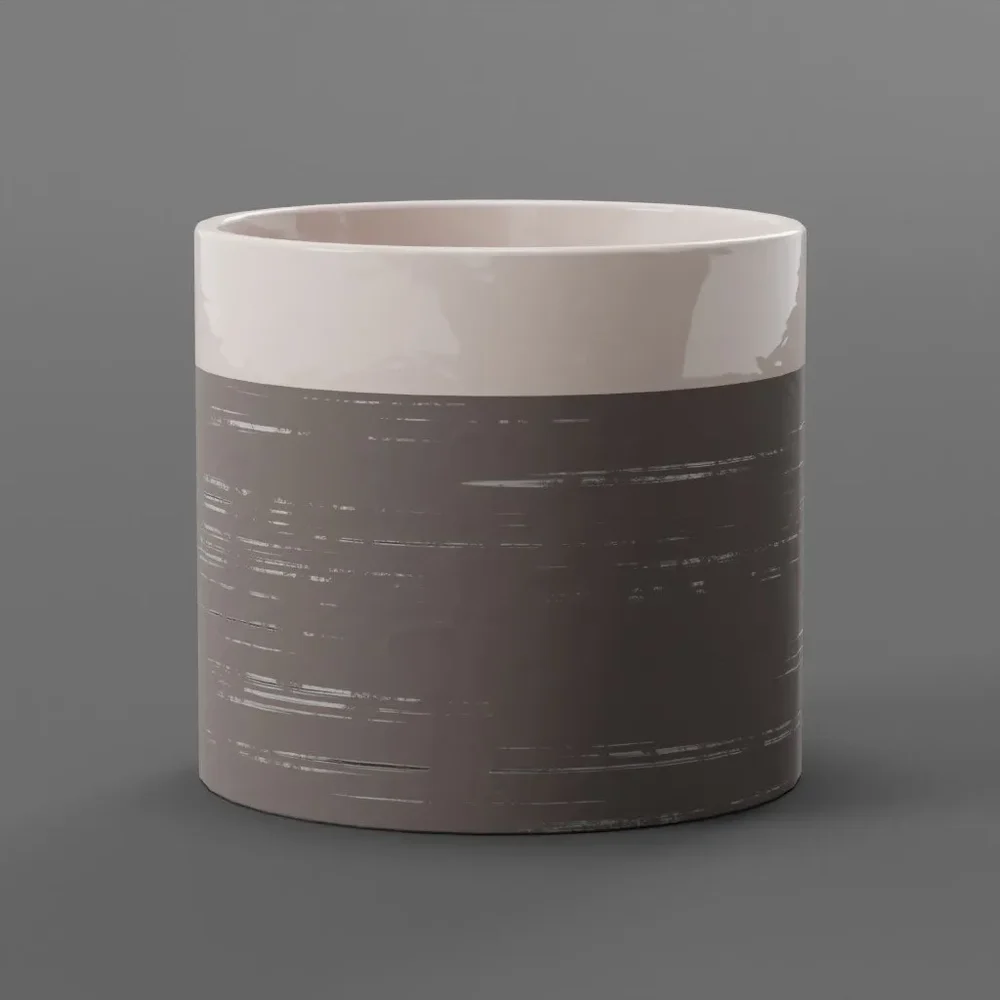 Clay Vase With Metal Inlay