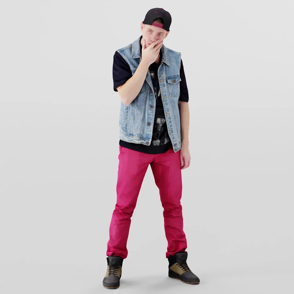 Young Rapper In Red Pants