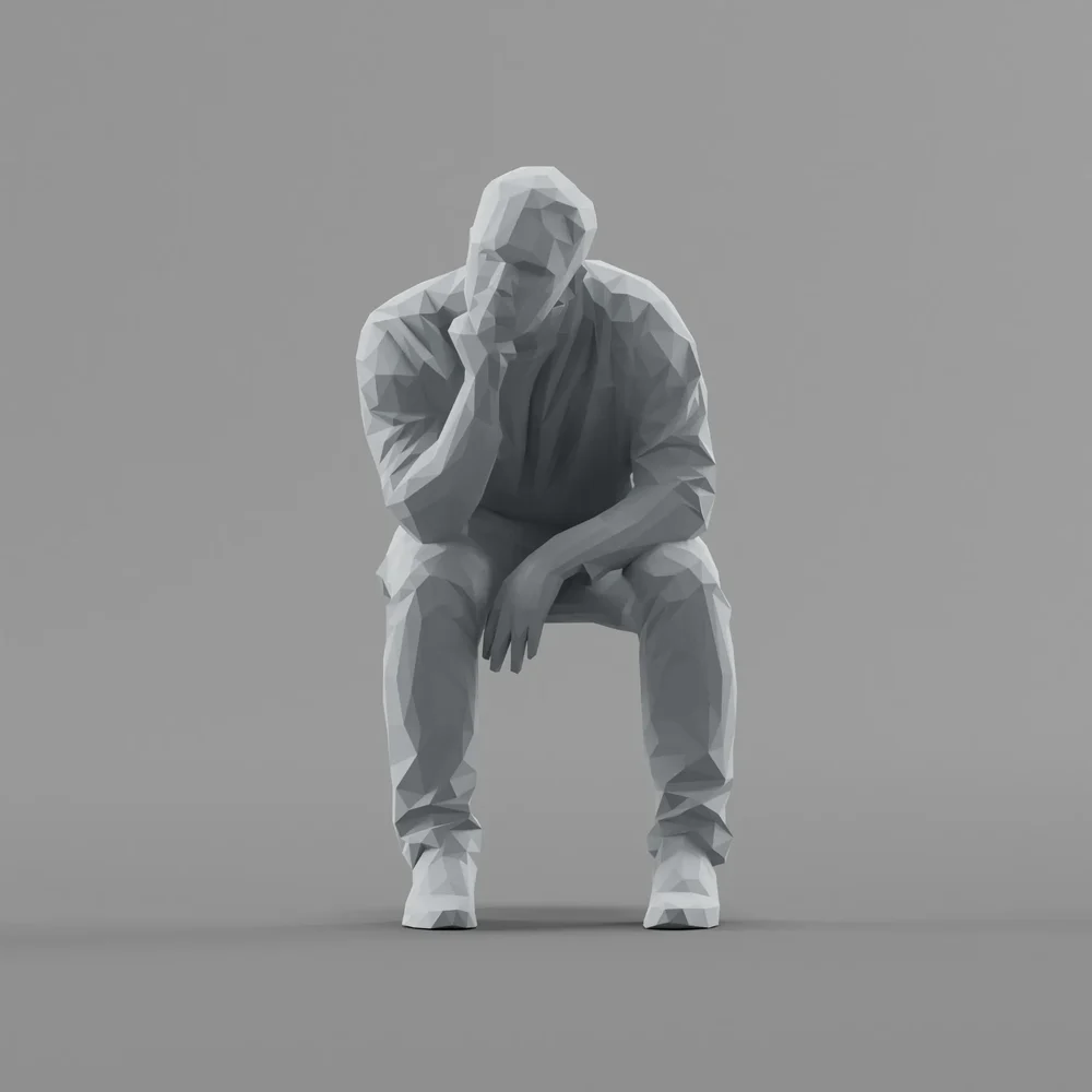 Lowpoly Male Sitting