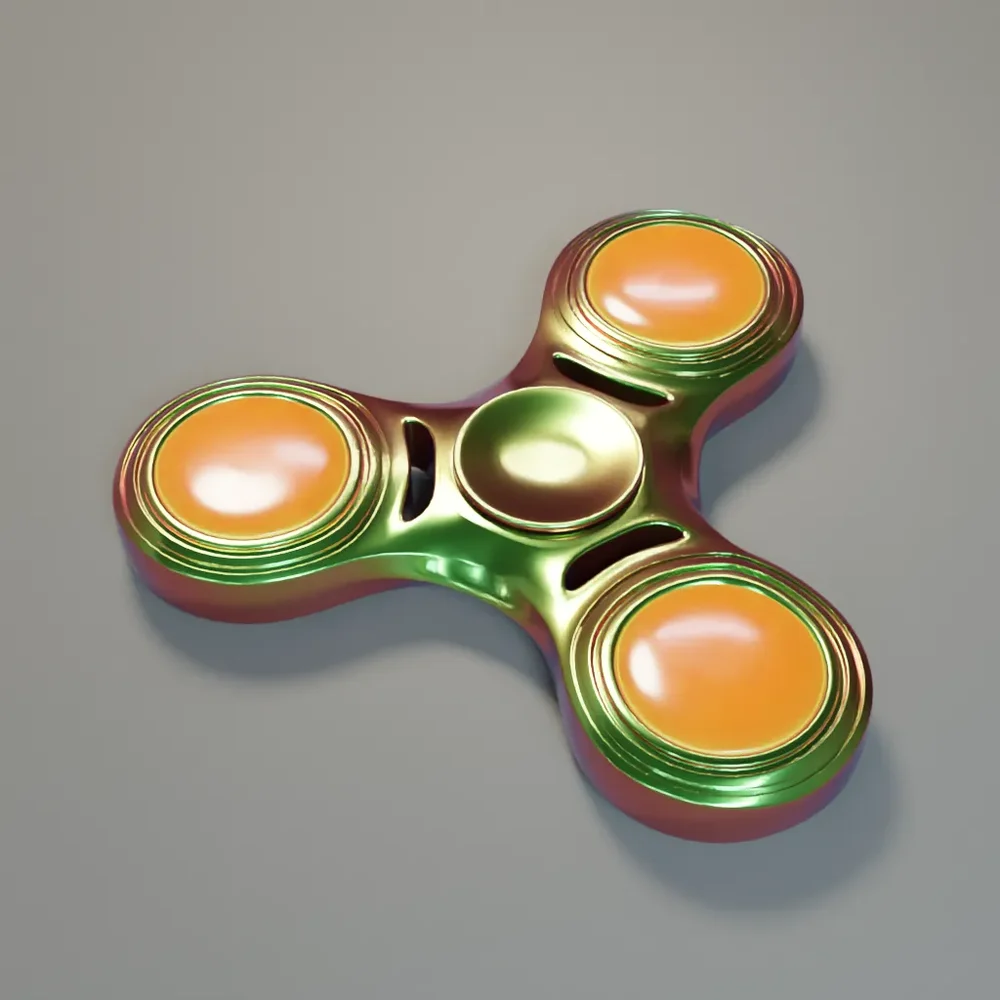 Fidget Spinner - Green And Red Metal