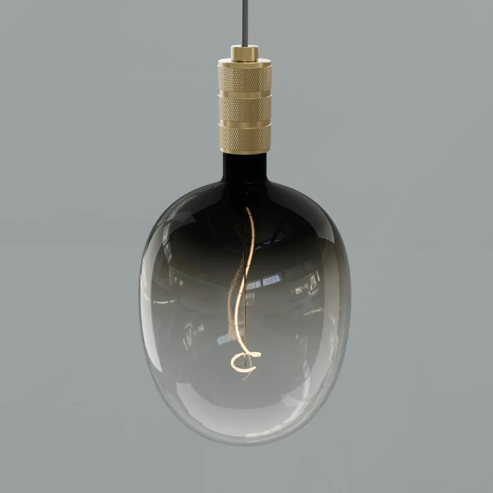 Smoked Glass Oval Pendant Light