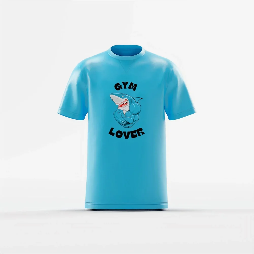 "Gym Lover" Shark Graphic T-Shirt