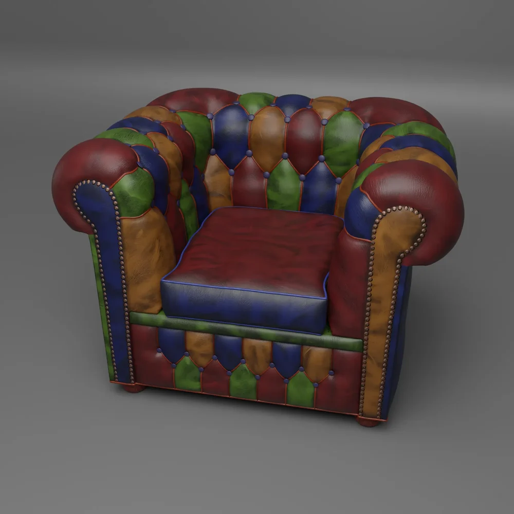 Harlequin Chesterfield Club Chair
