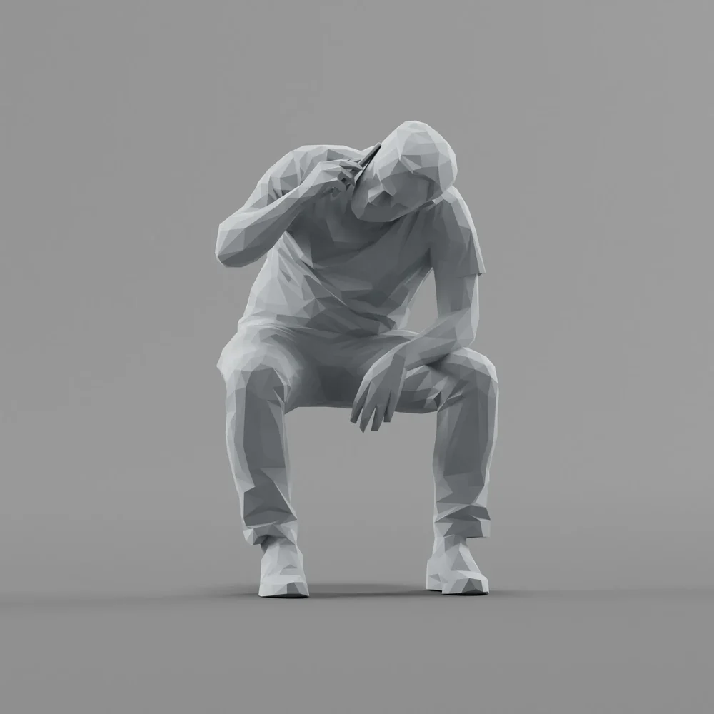 Lowpoly Male Sitting