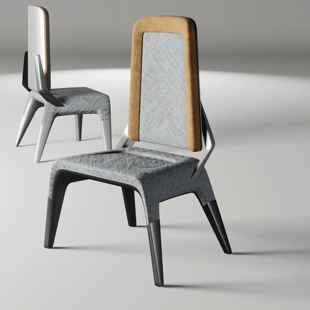 Fabric And Metal Chair 1