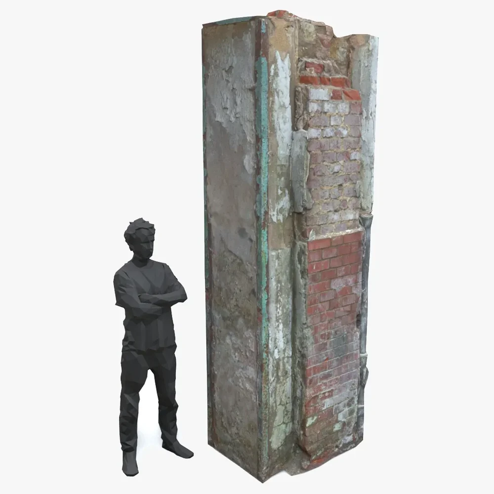 Pillar Brick Ruin Modern 1