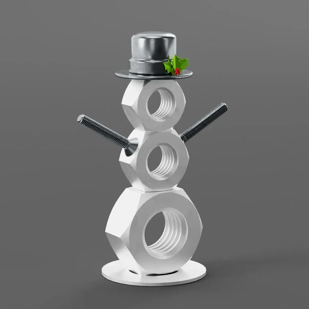 Nut And Screw Christmas Snowman