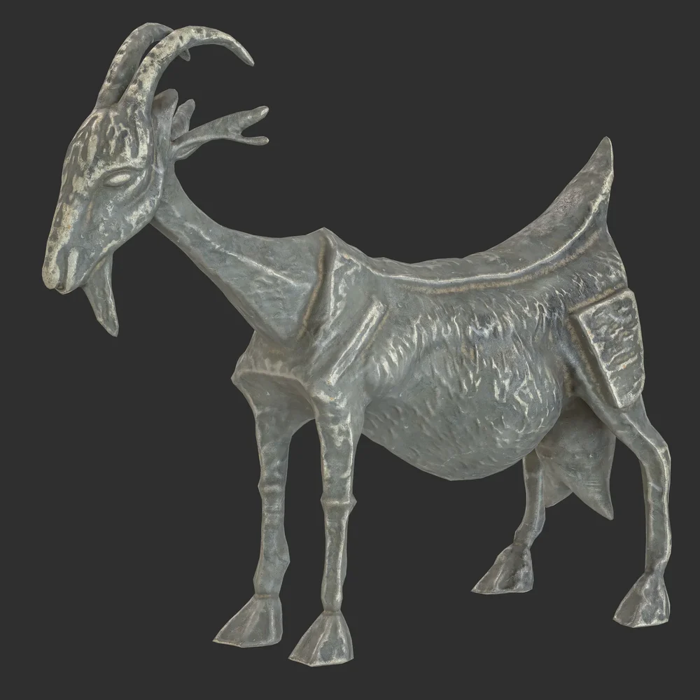 Ancient Goat Diorite Statue
