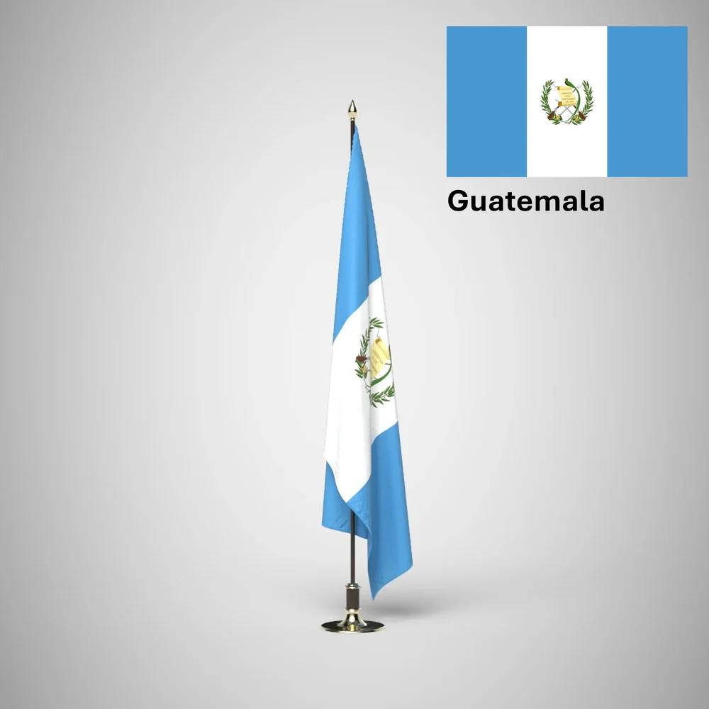 Guatemala Ceremonial Flag On Stand