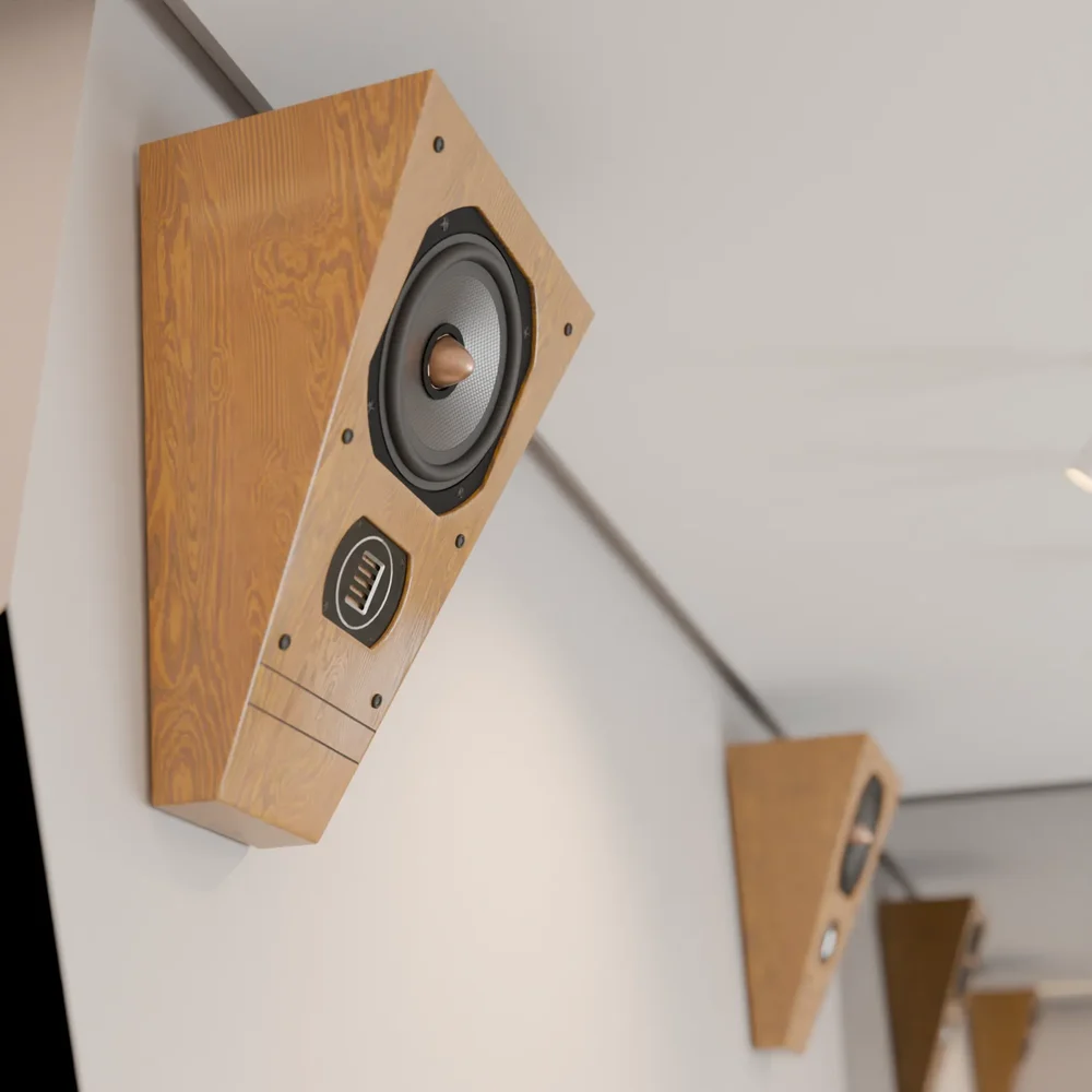 On-Wall Hi-Fi Speaker Beige Wood