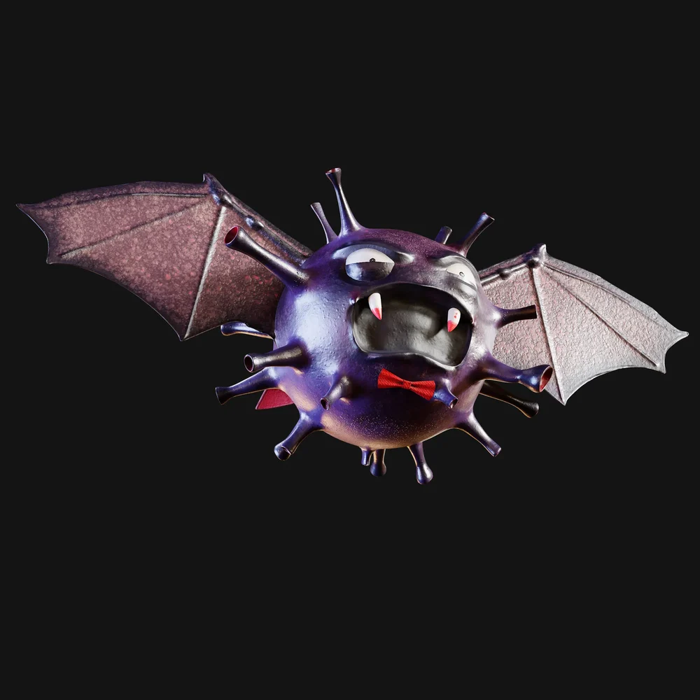 Vampire-Bat Virus Figurine Purple