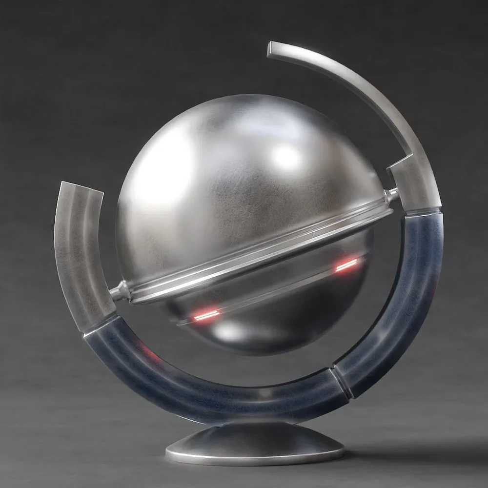 Sci Fi Spherical Metal Sculpture