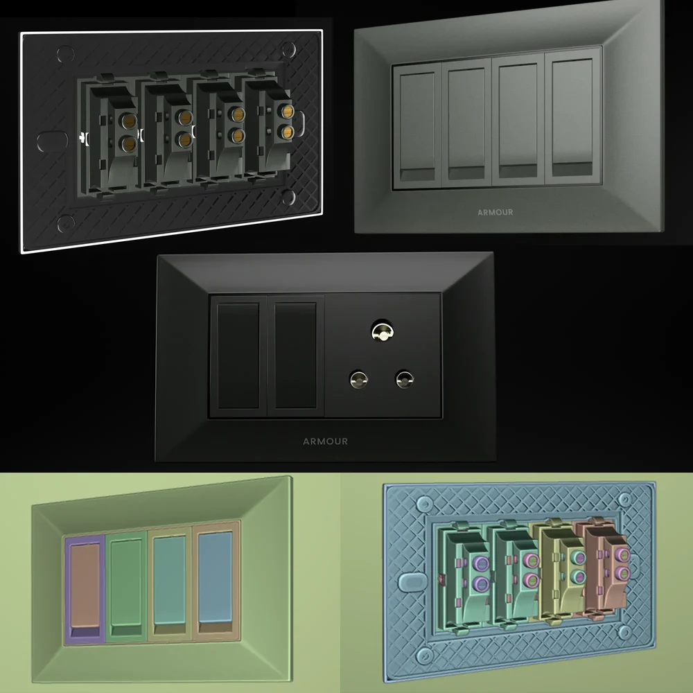 Modular Switch Board Glitter Textured