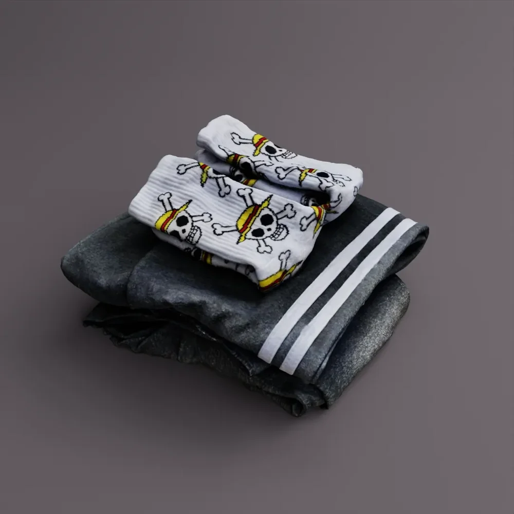 Folded Clothes With Socks
