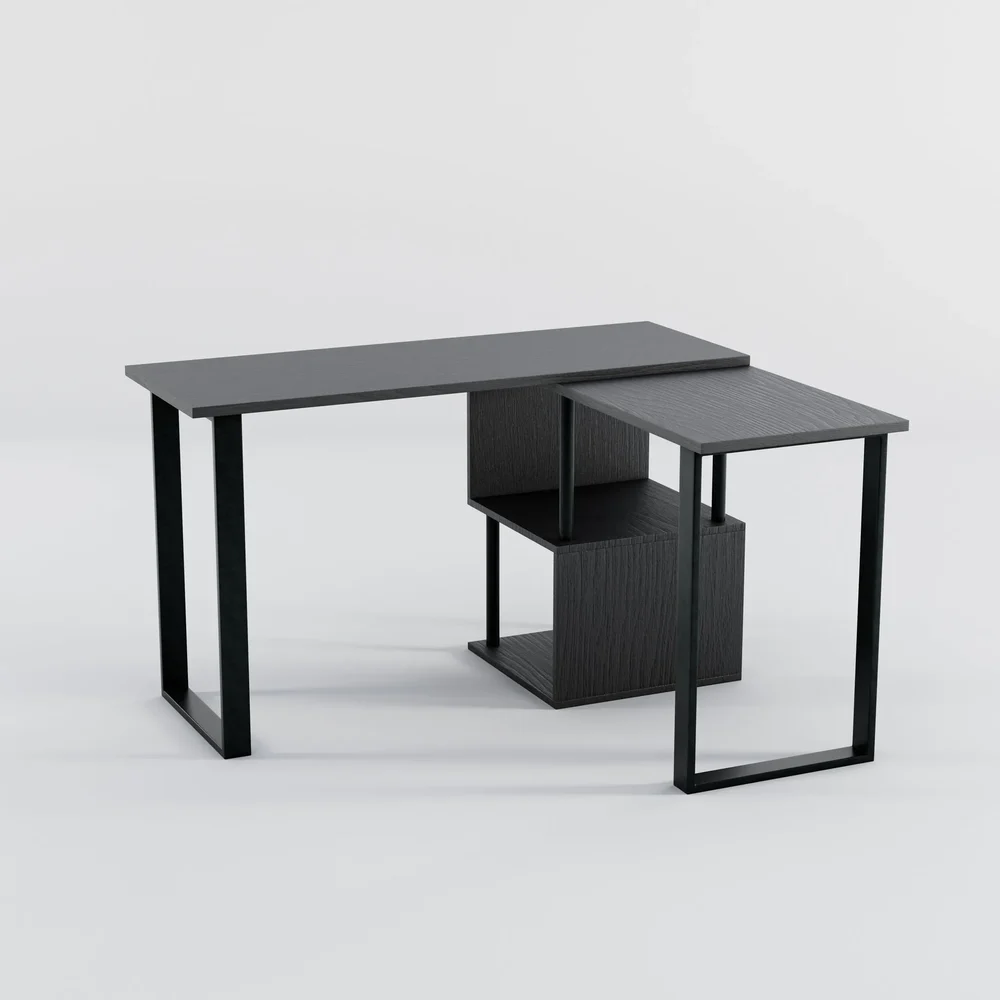 Black Corner Wooden Desk