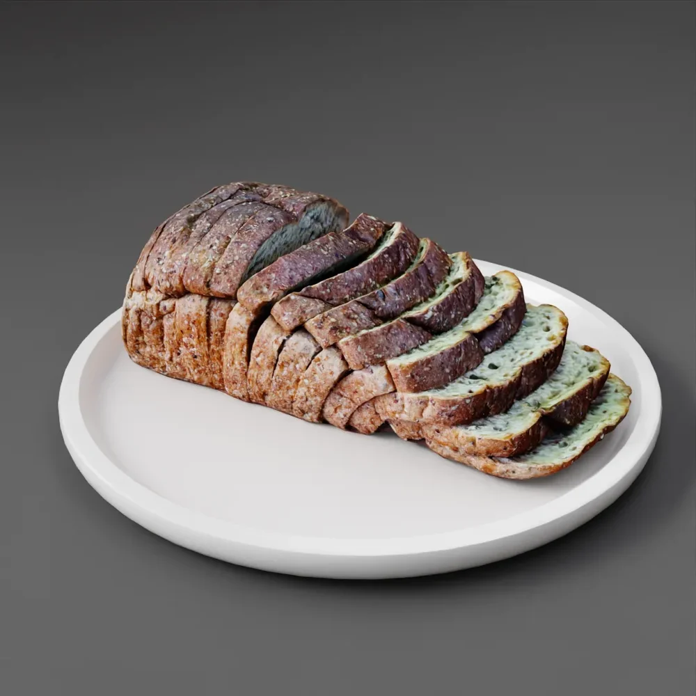 Sliced Bread Loaf On Plate