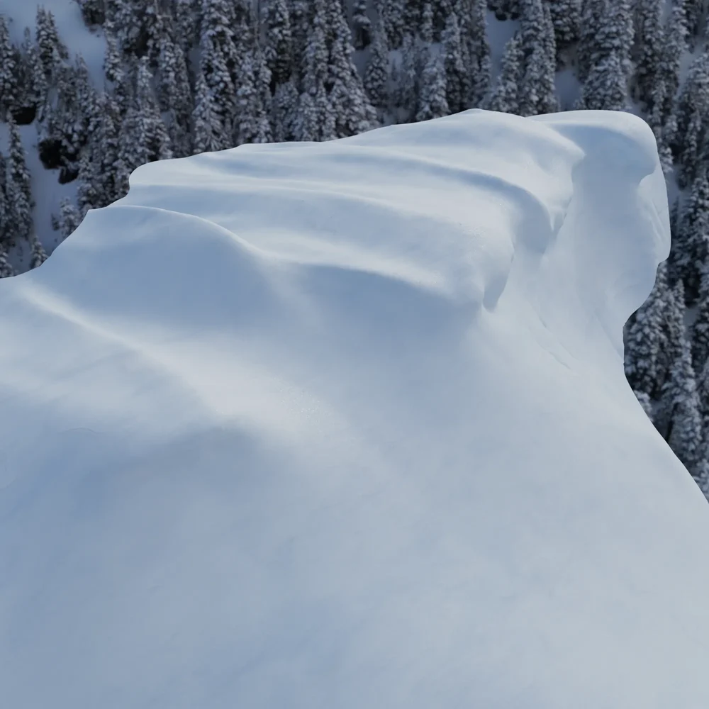 Snow Cornices Mountain Top