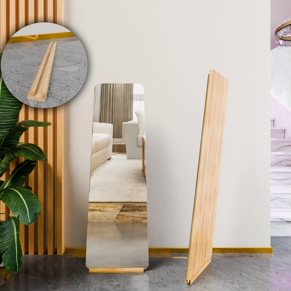 Scandinavian Solid Wood Standing Mirror